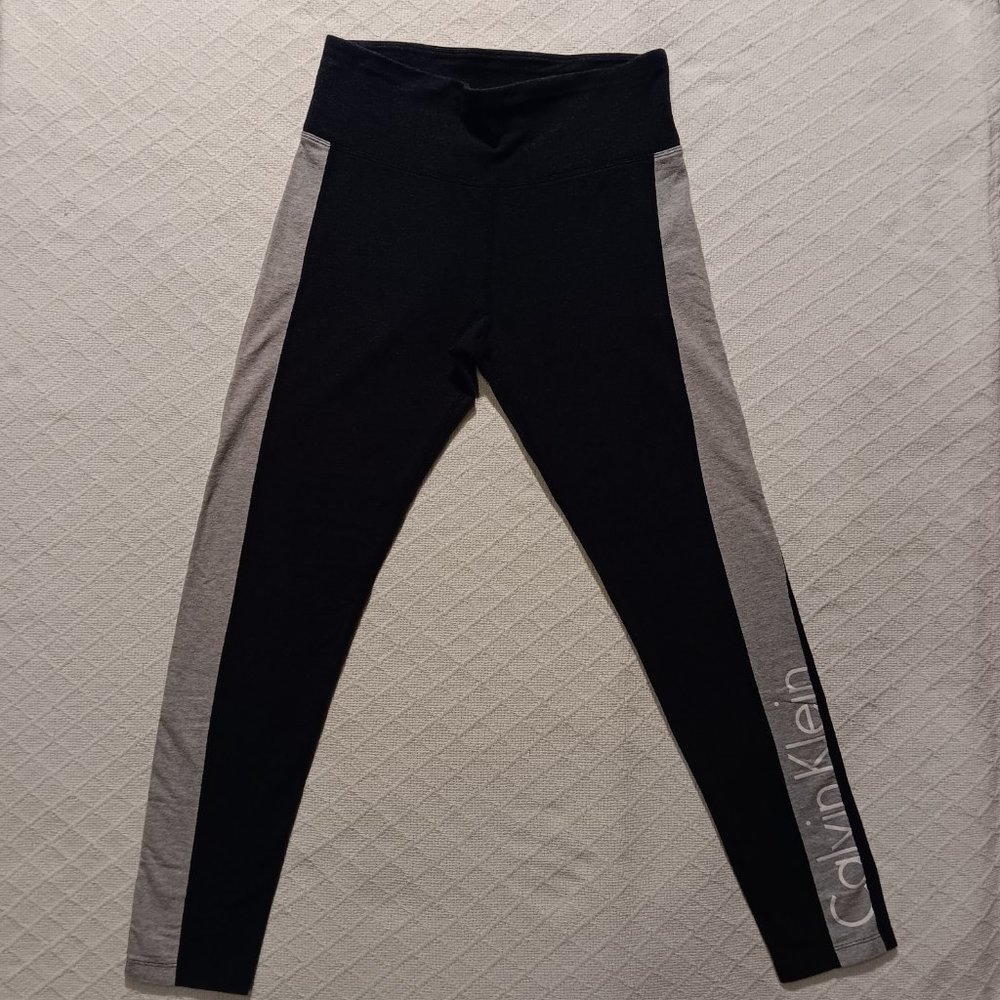 Calvin Klein Performance Stretch Leggings Indigo Blue/Light Gray M